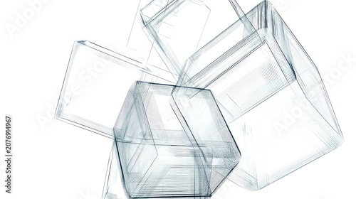 Abstract geometric shapes on white background illustrating design concepts