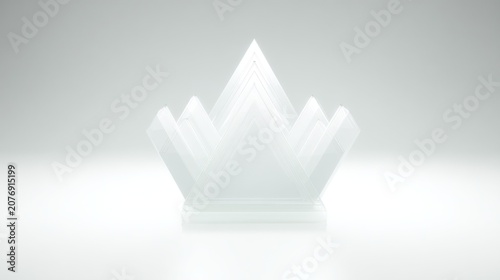 Abstract white crown structure on a bright background with copy space