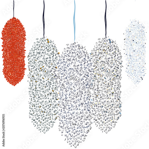 Hand Drawn Tassels Vector Illustration