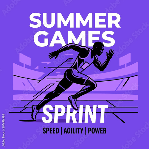 Dynamic Summer Games Sprint Athlete In Action