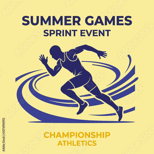 Dynamic Summer Games Sprint Event Championship Athletics Illustration