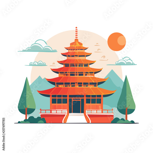 Traditional folk house illustration vector