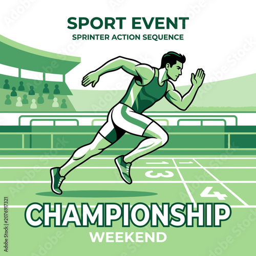 Dynamic Sprinter In FullStride At Championship Race Event