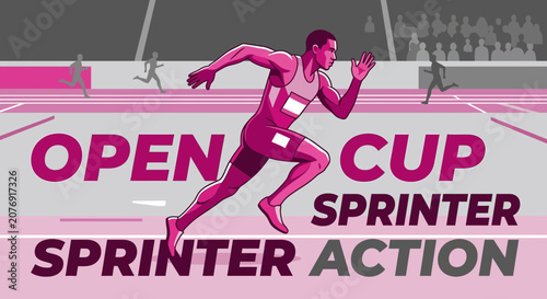Dynamic Sprinter In Motion At Open Cup Championship Event