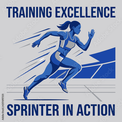 Dynamic Sprinter In Motion Executing A Powerful Track Race