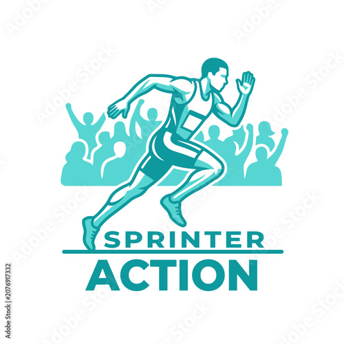 Dynamic Sprinter In Motion With Excited Crowd Background