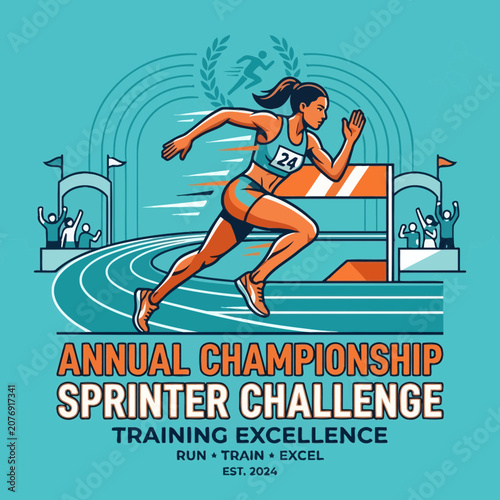 Dynamic Sprinter In Training Excelling At Track Competition