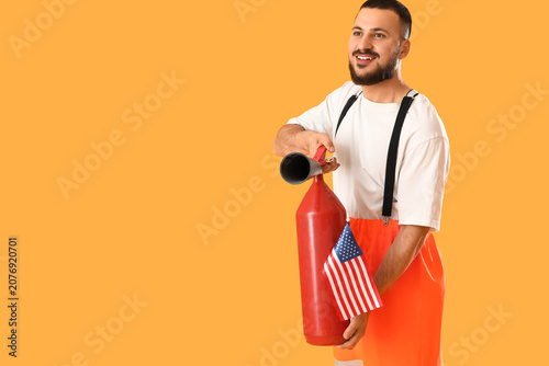 Firefighter with extinguish...