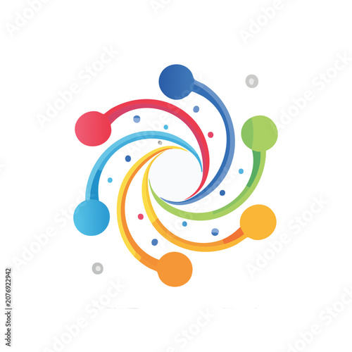 Colorful Abstract Spiral Vector Design