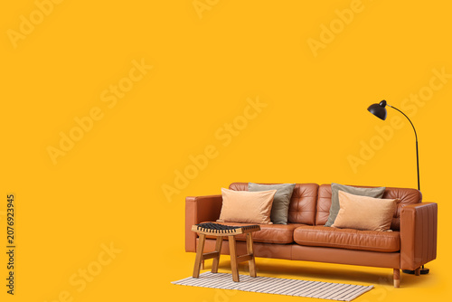 Comfortable sofa, coffee ta...