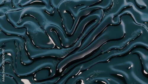 Abstract Teal Viscous Fluid Ripple Top Down Textured Motion Background
