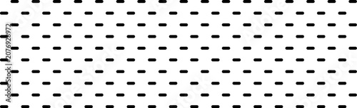 Foto Seamless pattern of horizontal black dashes arranged in a staggered grid on a pl