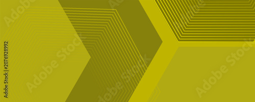 Abstract Yellow Geometric Hexagon Background with Modern Line Pattern Design
