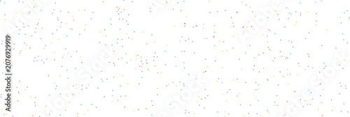 Fotografie Scattered multicolored polka dots on a plain white background, minimalist patter