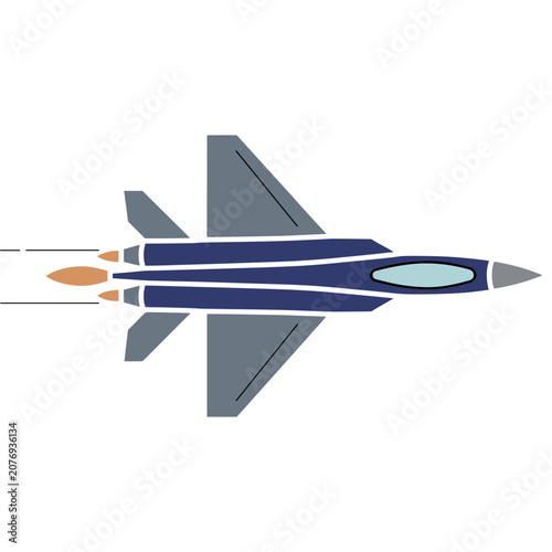 Flat illustration of a fighter jet in side view