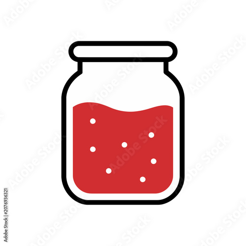 Red liquid in glass jar icon