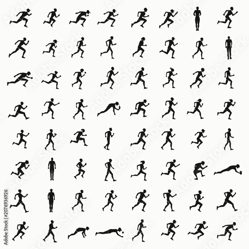  Running man silhouette animation frames