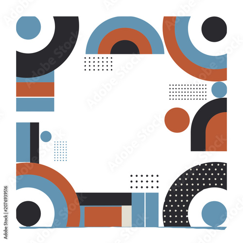 Abstract Geometric Frame with Circles and Arcs