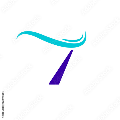 7 Number Sea Wave Logo Design