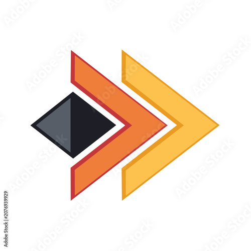 Abstract Arrow Logo with Geometric Diamond and Chevron Design