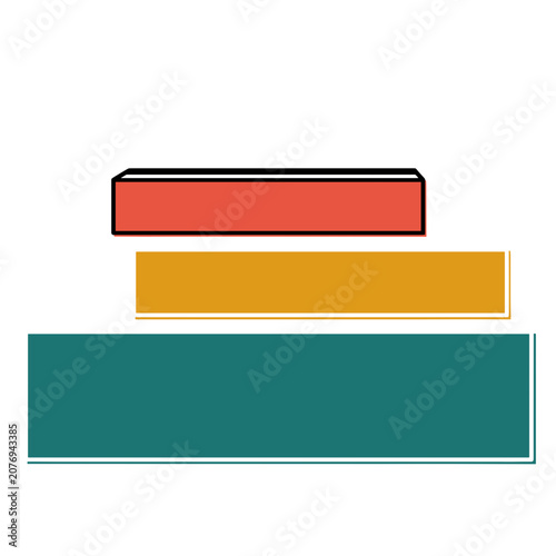 Stacked colored blocks in flat design