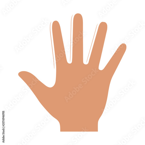 Flat illustration of a raised hand with open palm