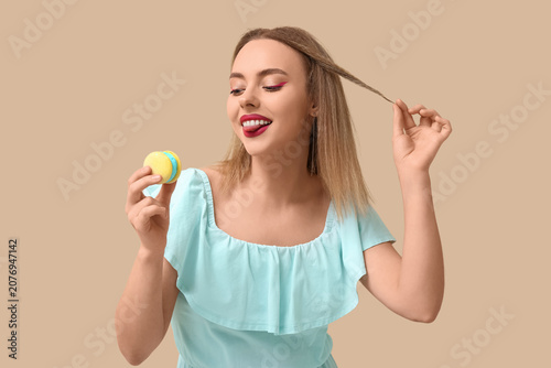 Beautiful young woman with ...