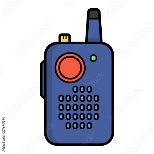 Blue Walkie Talkie Vector Icon