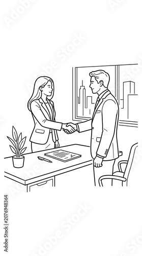 Professional Business Colleagues Shaking Hands During A Productive Corporate Office Meeting To Seal A New Agreement