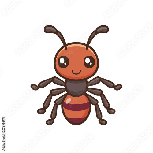 Cute cartoon ant character vector illustration