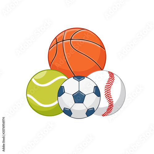 Flat illustration of sports balls