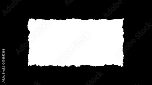 Ripped paper background white rectangle torn edges black backdrop torn paper white background black background