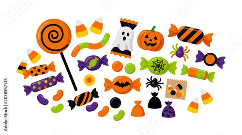 Photography Halloweenthemed sweets assortment perfect for website banners, party invitations, social media marketing, or holiday design projects