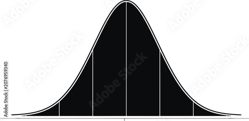 Foto Normal distribution bell curve graph, statistical probability analysis diagram,