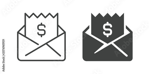 Obraz na płótnie Invoice Email Icon. Line and glyph solid icon