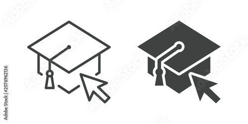 Konstfotografi E-Learning Icon. Line and glyph solid icon
