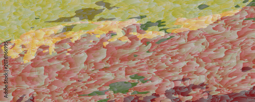 Abstract Pastel Organic Texture Background with Fluid Relief Pattern in Pink and Yellow Tones