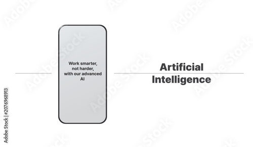 Mobile AI Technology Concept with Smartphone on Dark Background