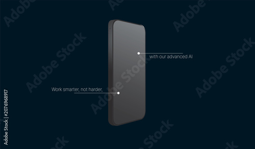 Mobile AI Technology Concept with Smartphone on Dark Background