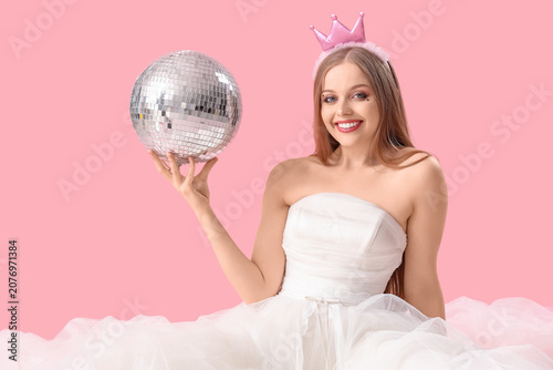 Beautiful young bride with ...