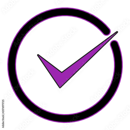 Check Mark Circle Icon Isolated on White Background