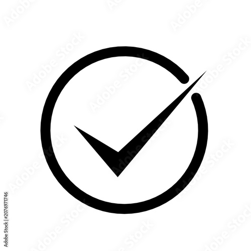 Check Mark Circle Icon Isolated on White Background