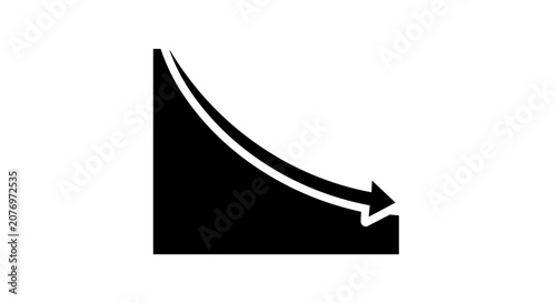 Photos Black arrow on a graph slope.