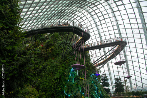 Photography Tourist attraction, Cloud forest at Gardens by the bay in Singapore