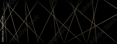 Konstfotografi Straight chaotic random golden gradient lines on black background