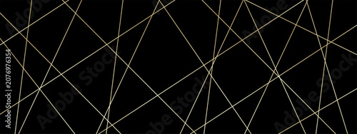 Cuadro en lienzo Straight chaotic random golden gradient lines on black background