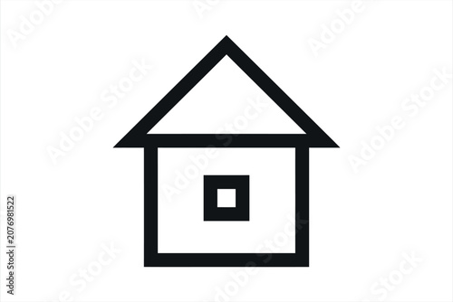 Minimalist House Symbol Icon Illustration