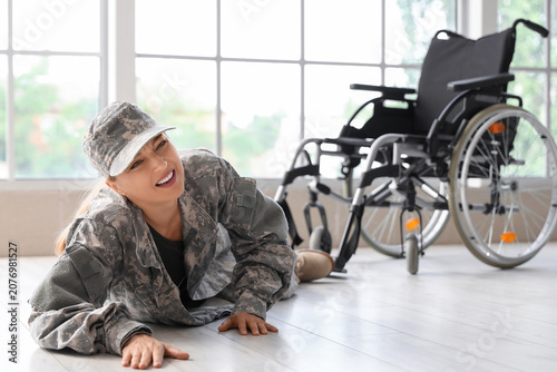 Female soldier with PTSD ly...