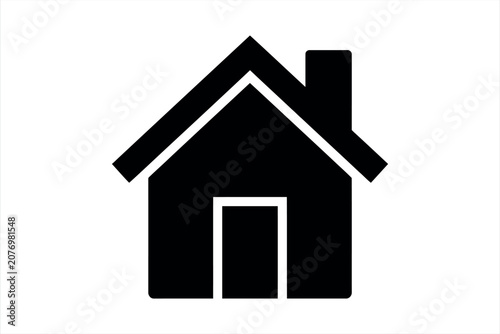 Minimal Black House Icon for Website