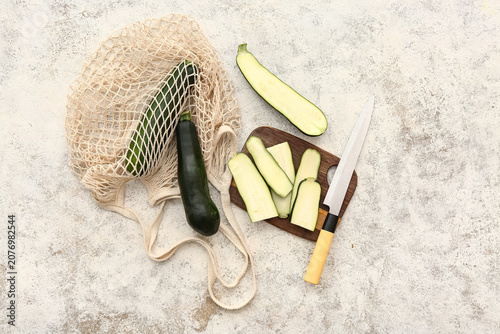 Fresh green zucchini in str...